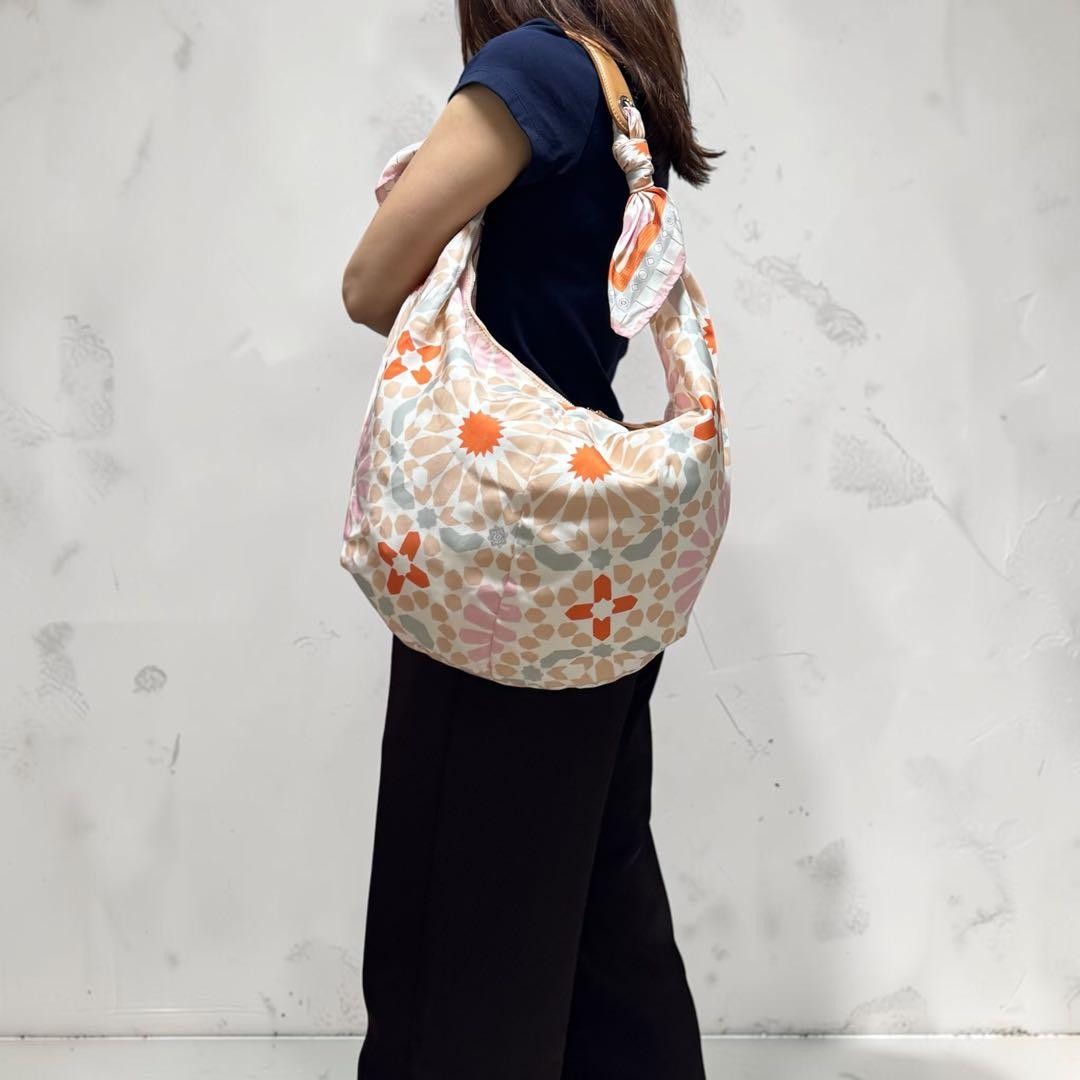LOEWE Hobo Shoulder Bag Anagram Silk Leather Multicolor Vintage Auth From Japan