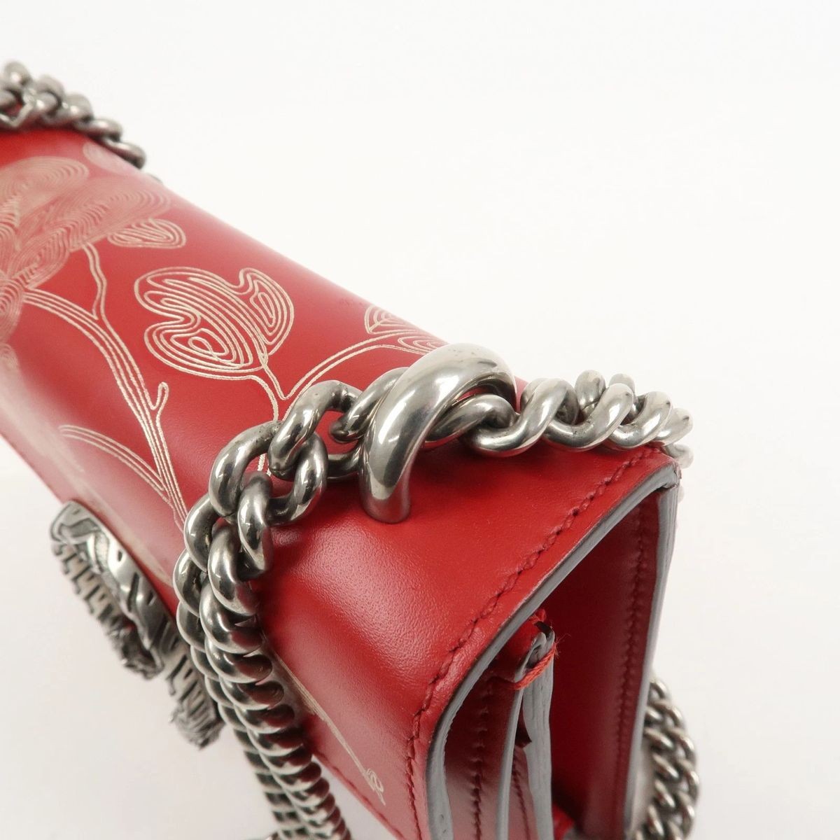 Gucci Dionysus Leather Shoulder Bag Red Limited Edition 421970 Authentic Used