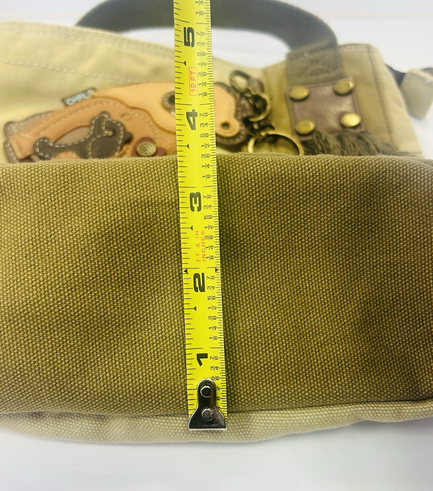 Chala Messenger Crossbody Bag Purse Canvas W/Coin Purse Mama Baby Cub Bears Tan