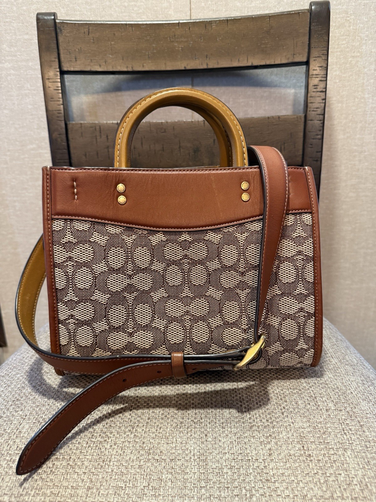 Coach Rogue 25 Burnished Amber Logo Jacquard