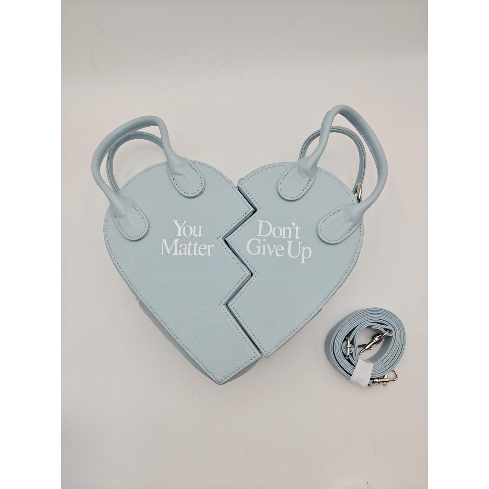 Praying Heart Satchel Bag Womens Small Blue You Matter Don’t Give Up Crossbody