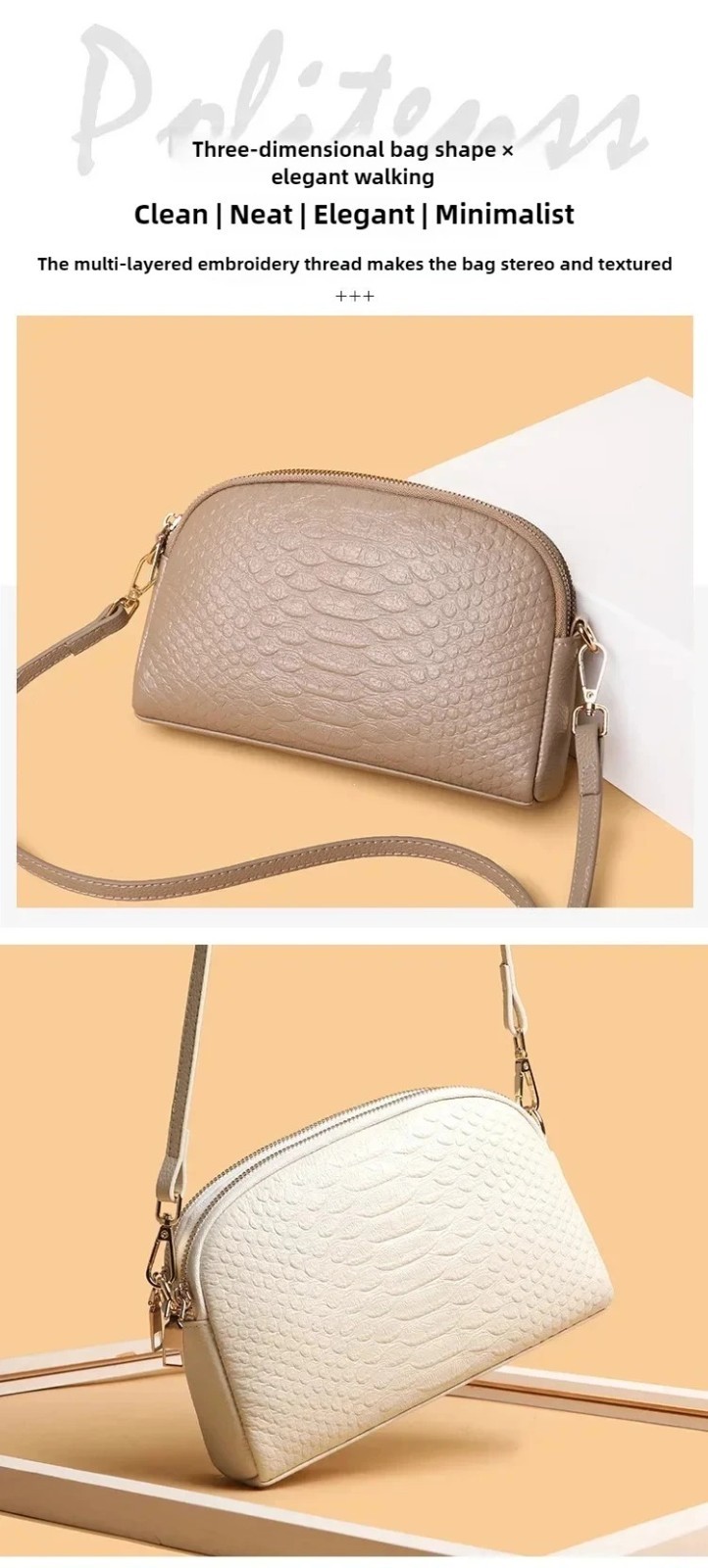 Luxury Crocodile Pattern Leather Crossbody Bag Women Cowhide Messenger Tote Hand