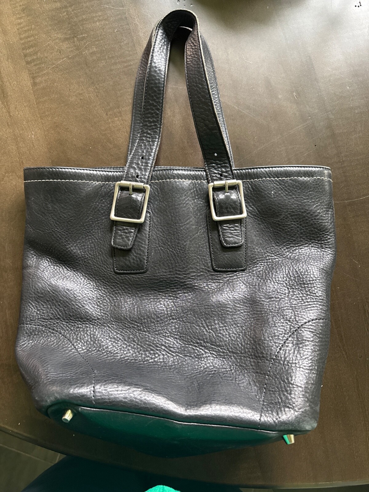 Vintage 90s Coach Hamilton Millbrook 9600 Tote Black Pebble Leather Bag Purse