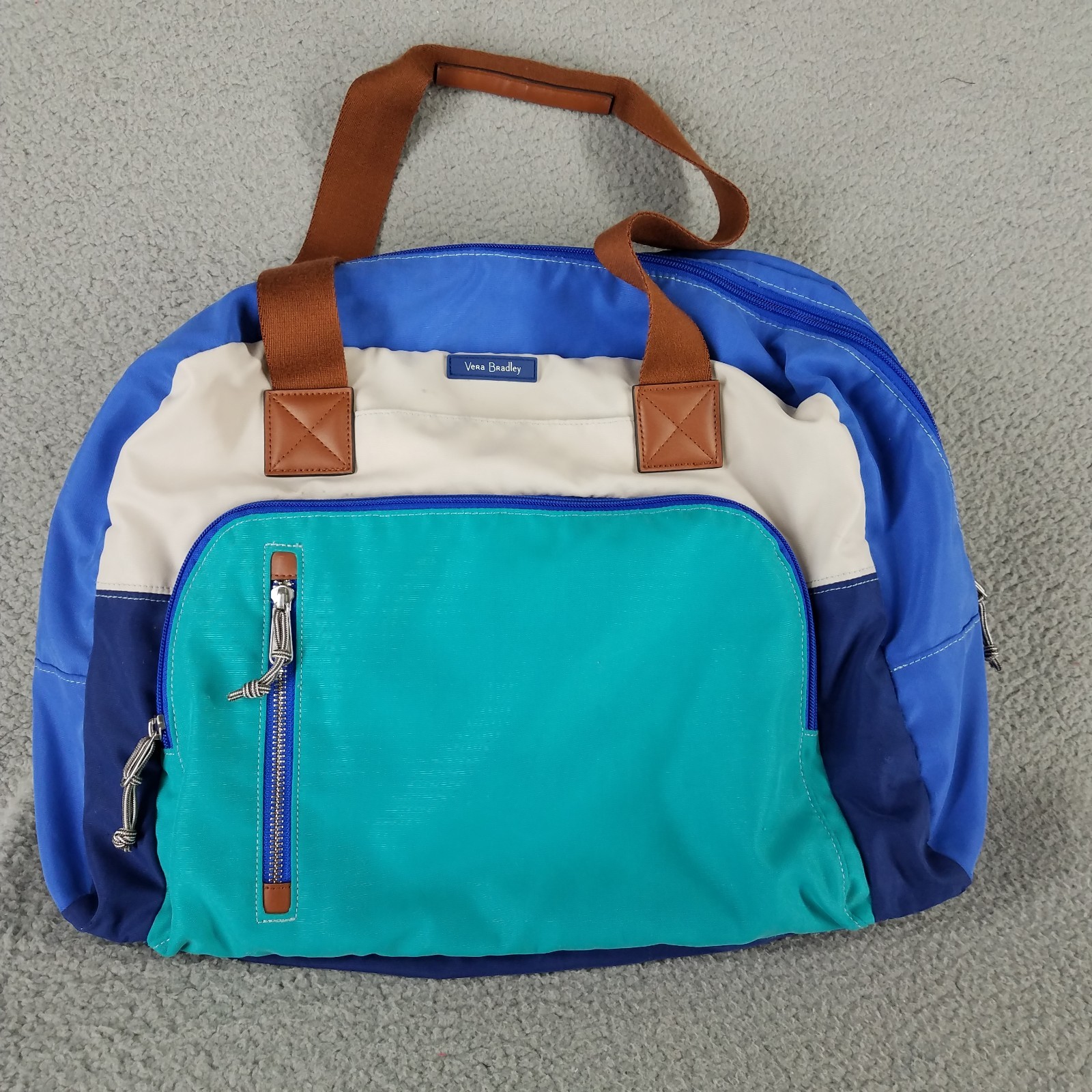 Vera Bradley Go Anywhere Carry On Bag Travel Laptop Pocket Weekender Blue Birds