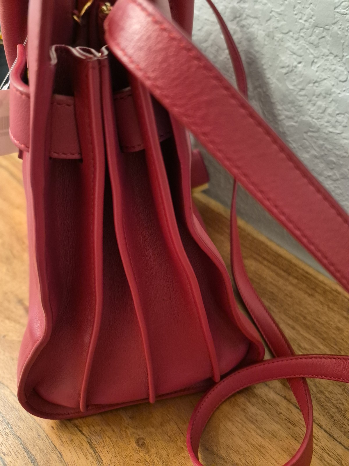 Saint Laurent Sac Du Jour. Red. SMALL! Calfskin Leather. Pristine!