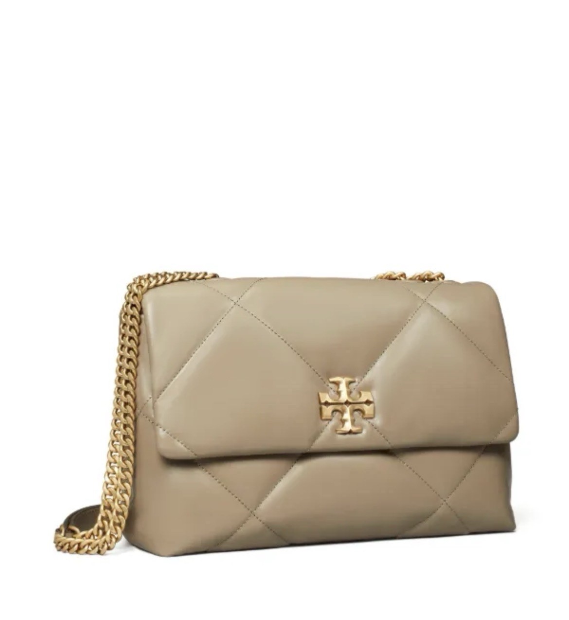 TORY BURCH $575 TAUPE OAK DIAMOND QUILT CONVERTIBLE SHOULDER CROSS BODY BAG NWT