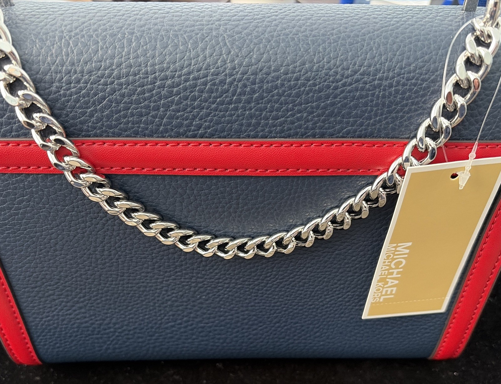 NWT Michael Kors Whitney Handbag Navy/Red #35R5SWHF6L