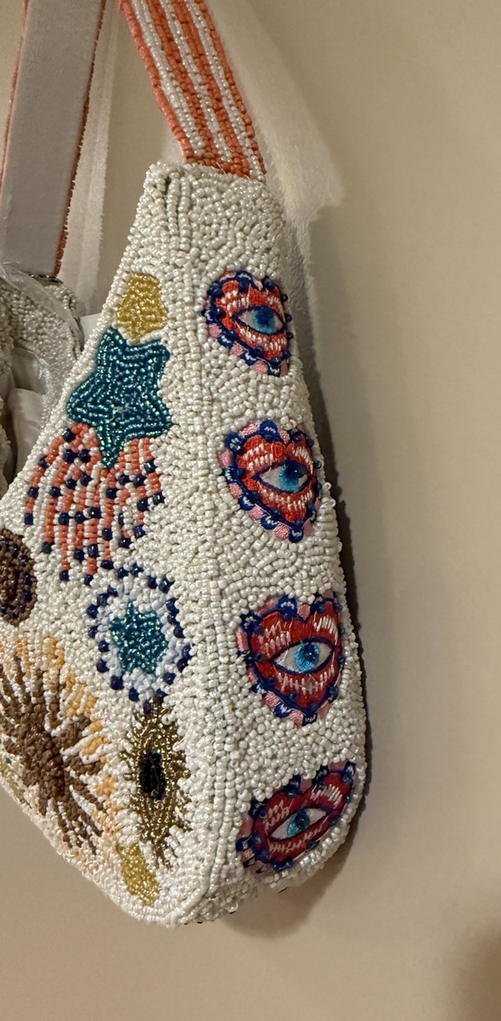 New Release Made In India Viral Beaded Sun, Moon And Stars Evil Eye Shoulder Bag