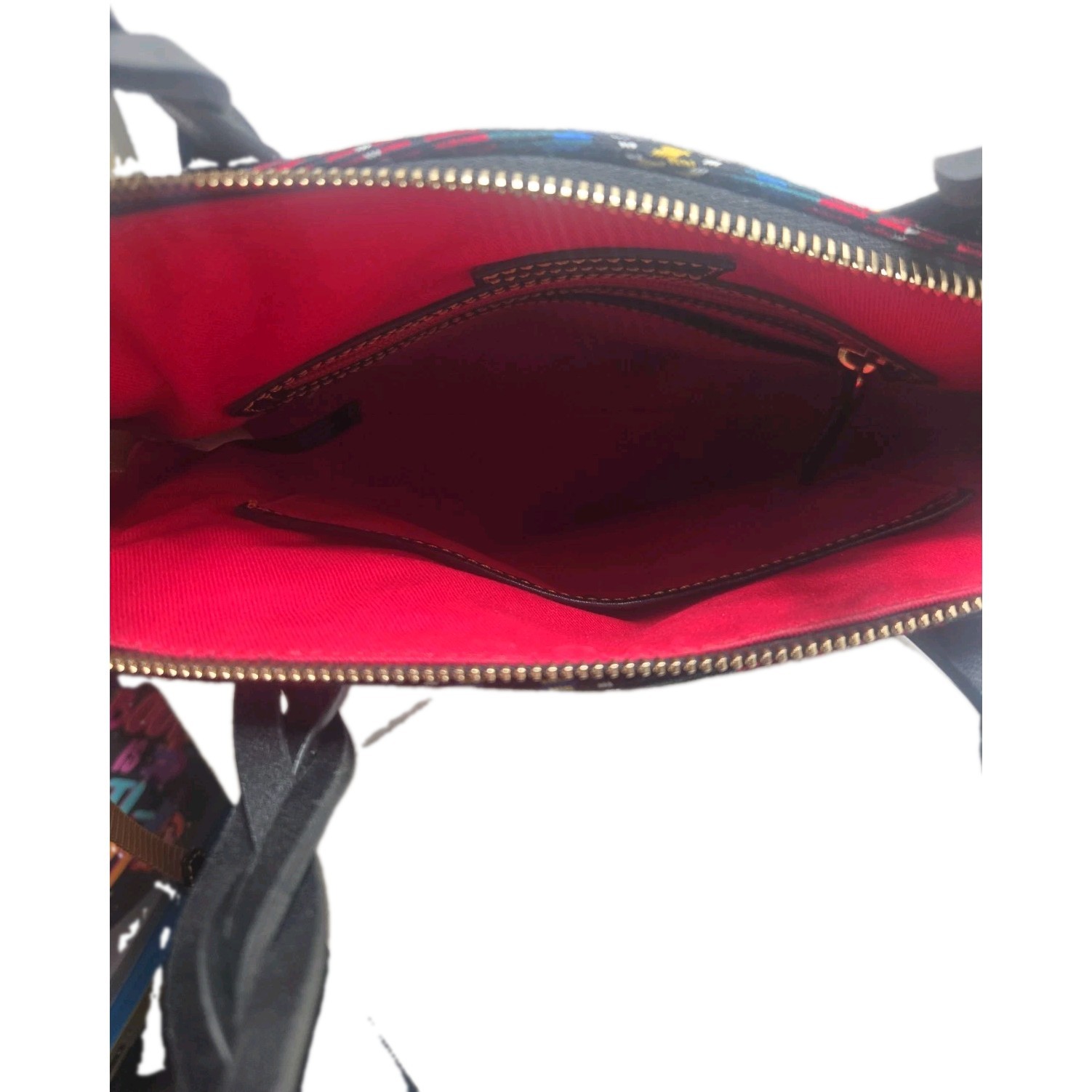 Dooney and Bourke Celeste Satchel Black Red Cross Woven Tartan