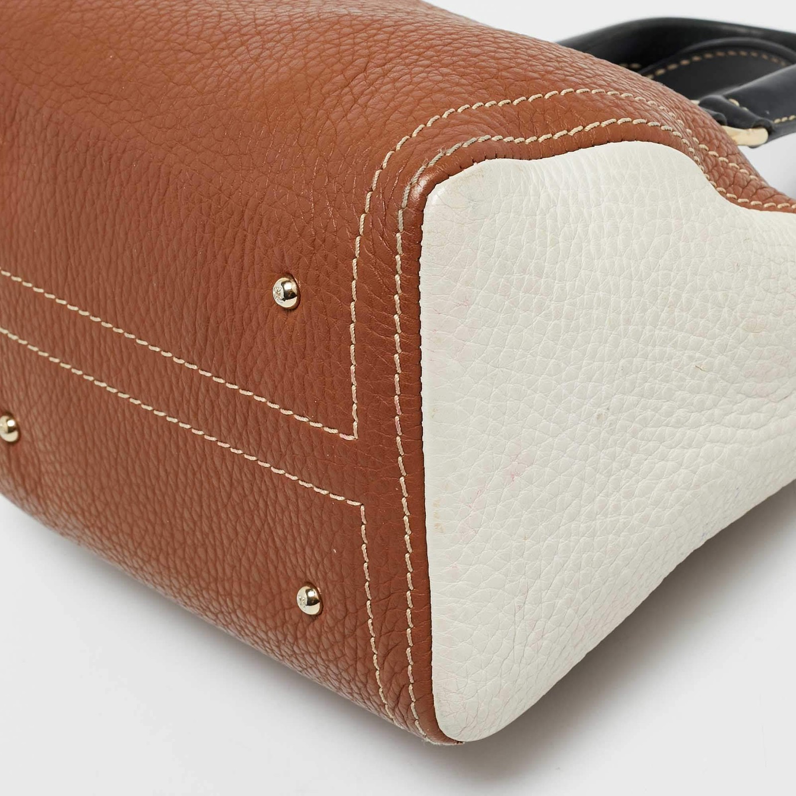 CH Carolina Herrera Andy Mini Tri Color Leather Boston Bag