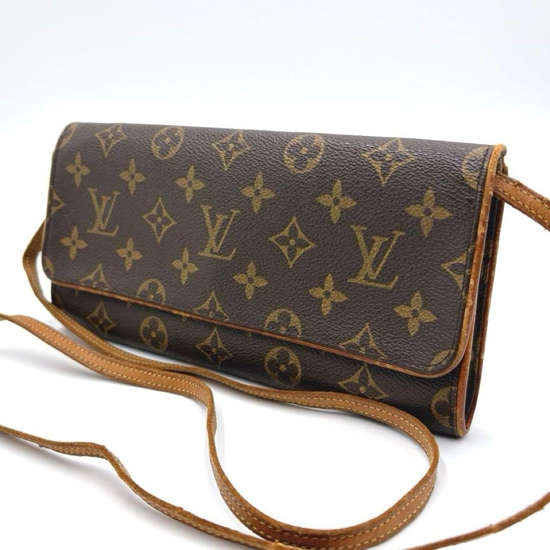 LOUIS VUITTON Pochette Twin GM Monogram Shoulder Clutch M51852 24.5cm Used