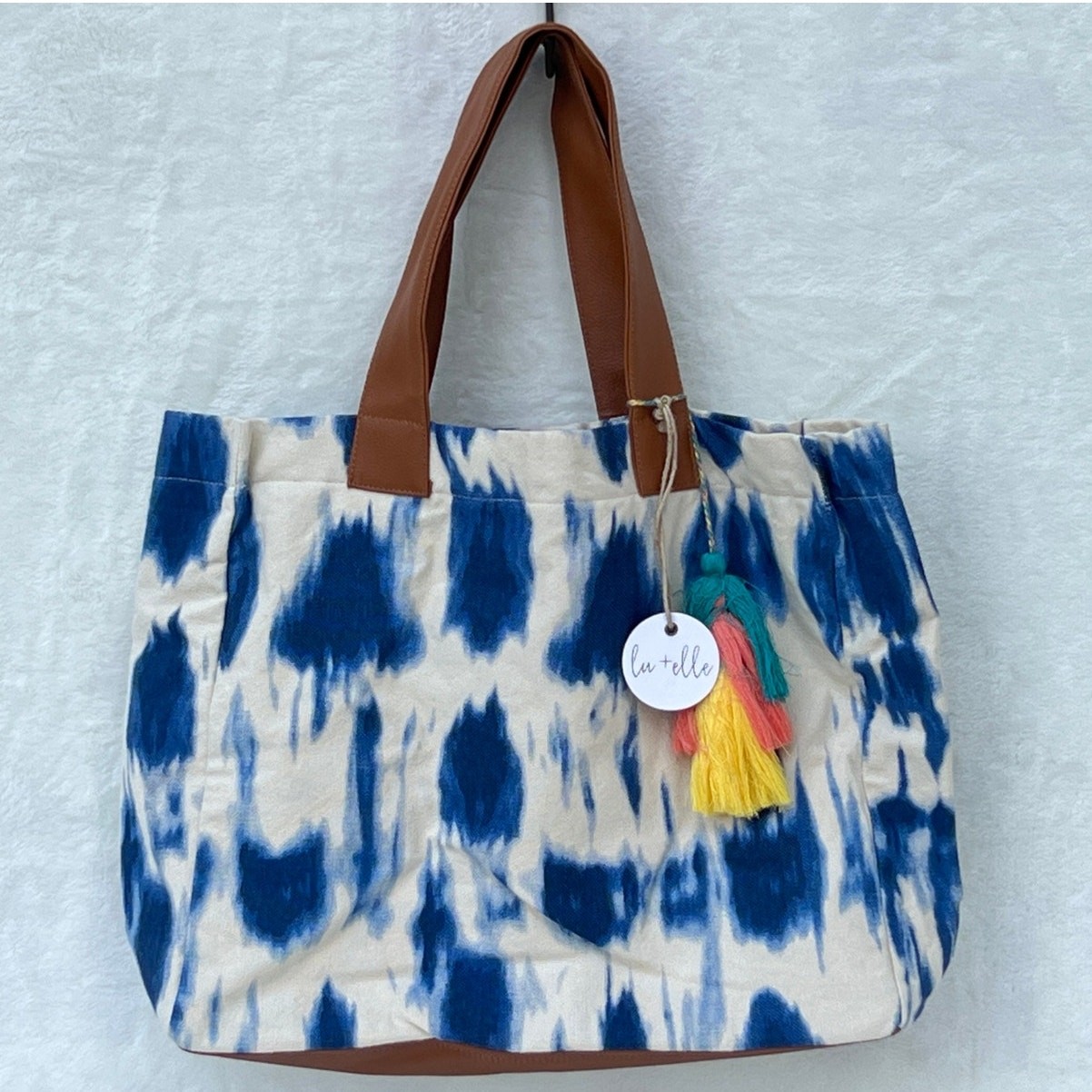 Laguna Tote Bag by Lu + Elle in Indigo Tie Dye NWT