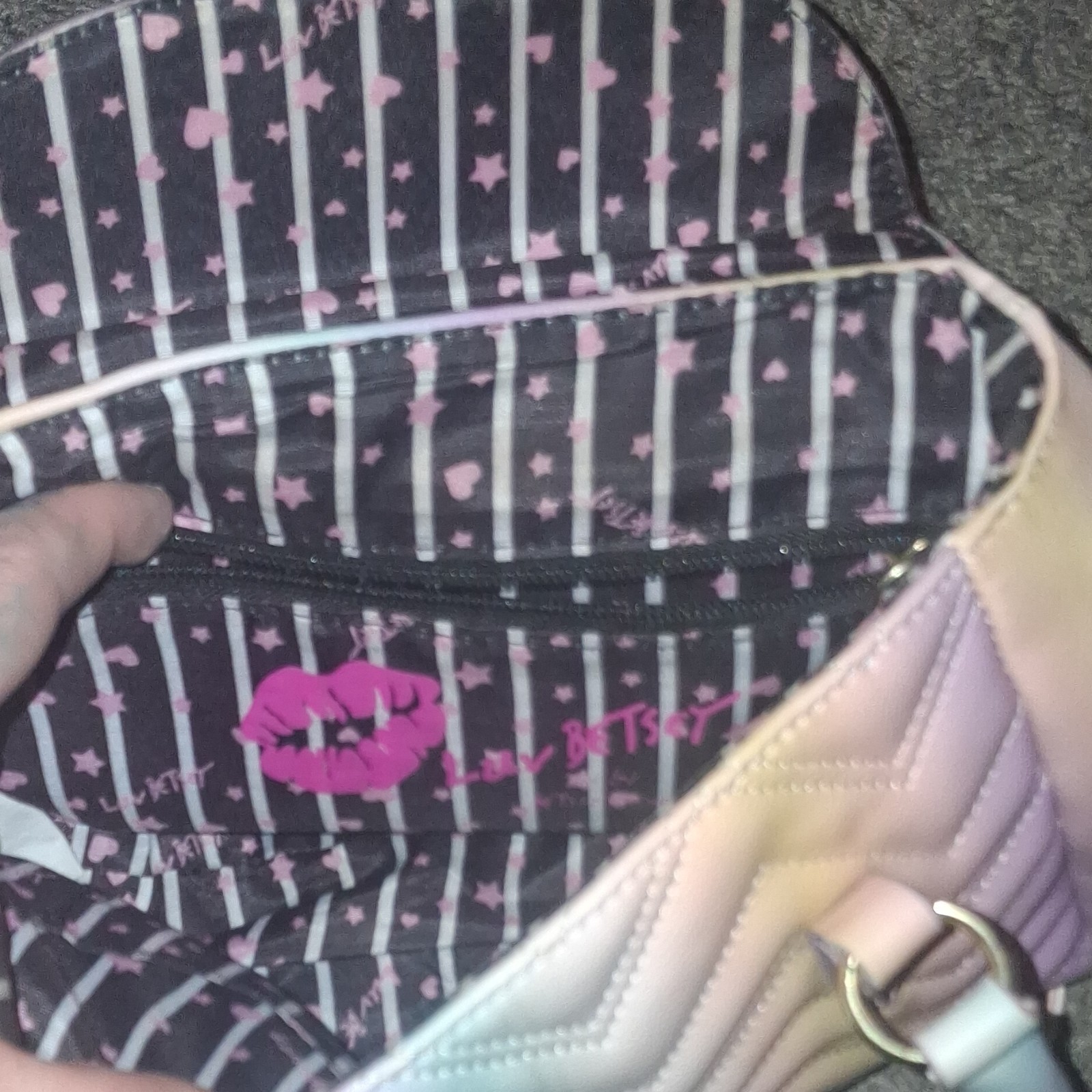 Luv Betsey by Betsey Johnson Multicolor Chevron Quilted Satchel Crossbody Purse
