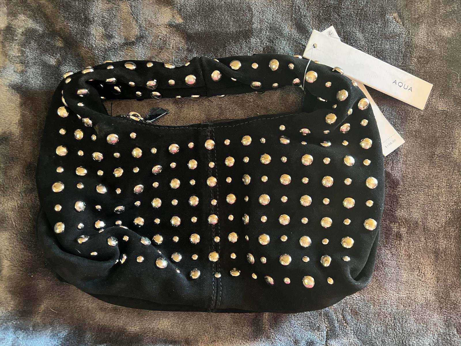 Aqua Black/Grommet Shoulder Bag