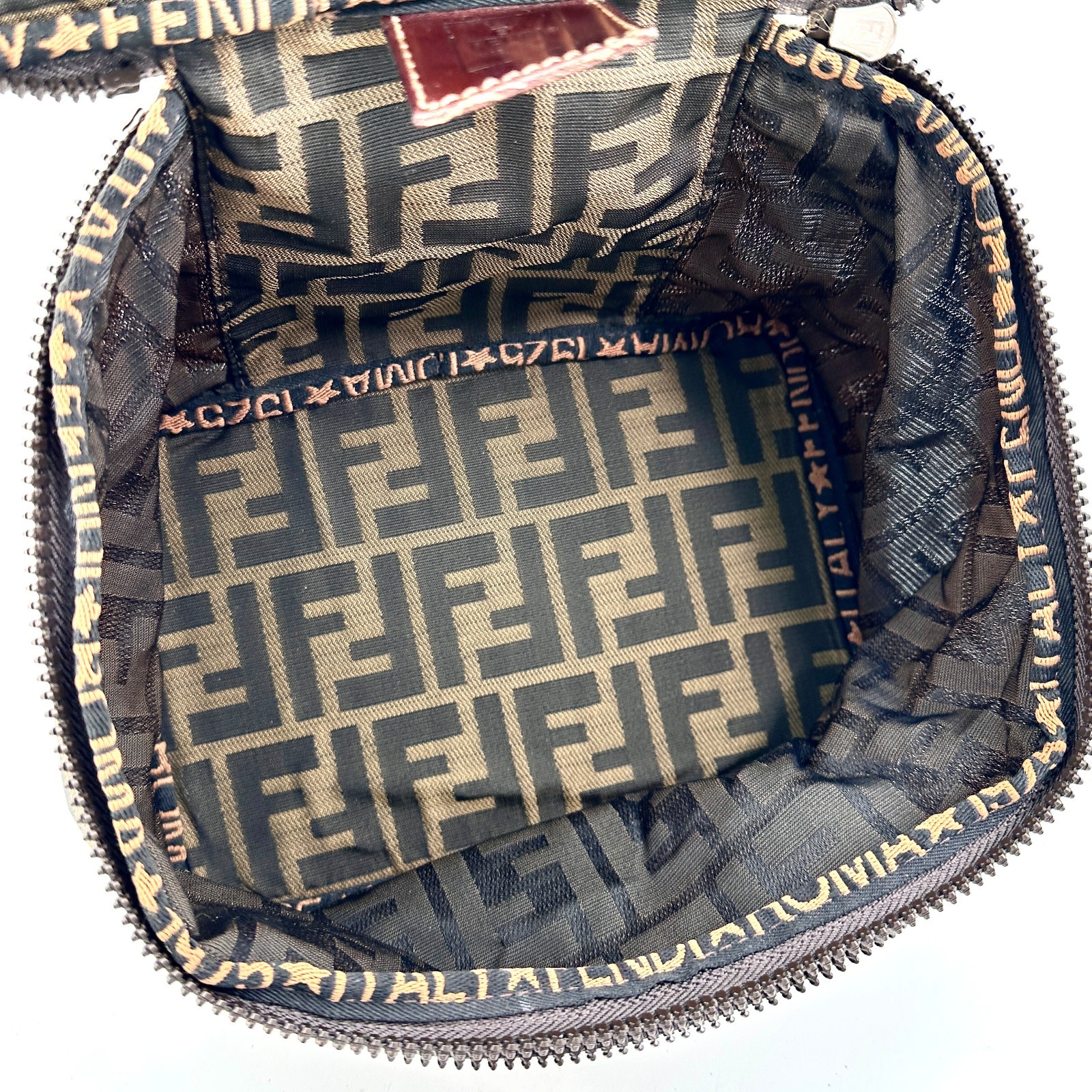 Fendi Zucca Vanity Bag Canvas Brown Authentic