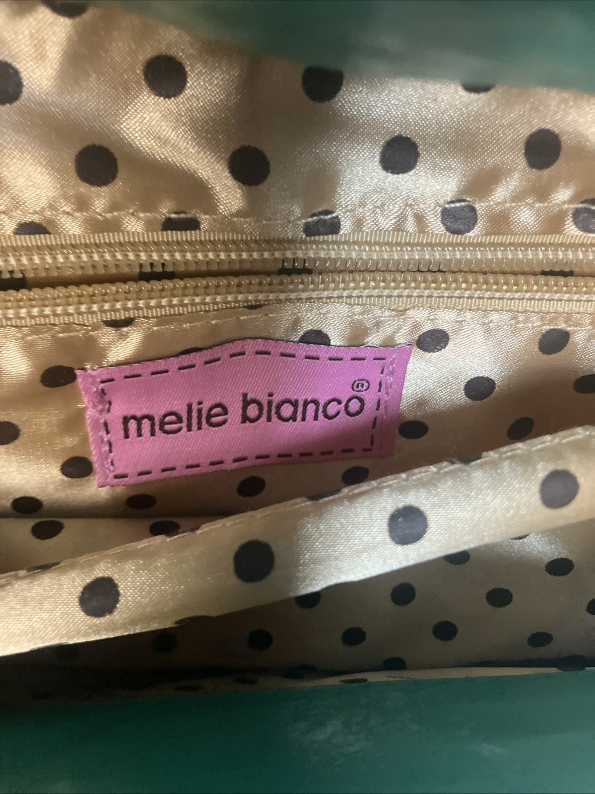 Melie Bianco High Quality Vegan Leather Clutch Turquoise Aqua 12” X 5.5”