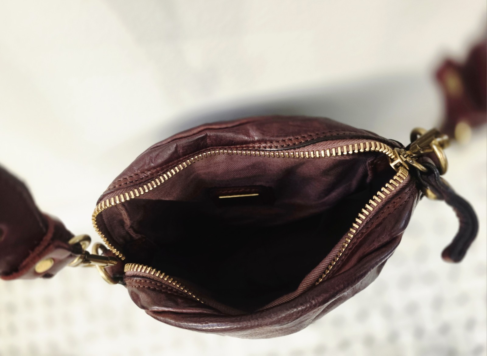 NEW Campomaggi Centarius Purple Brown Leather Crossbody Shoulder Bag + 3 STRAPS
