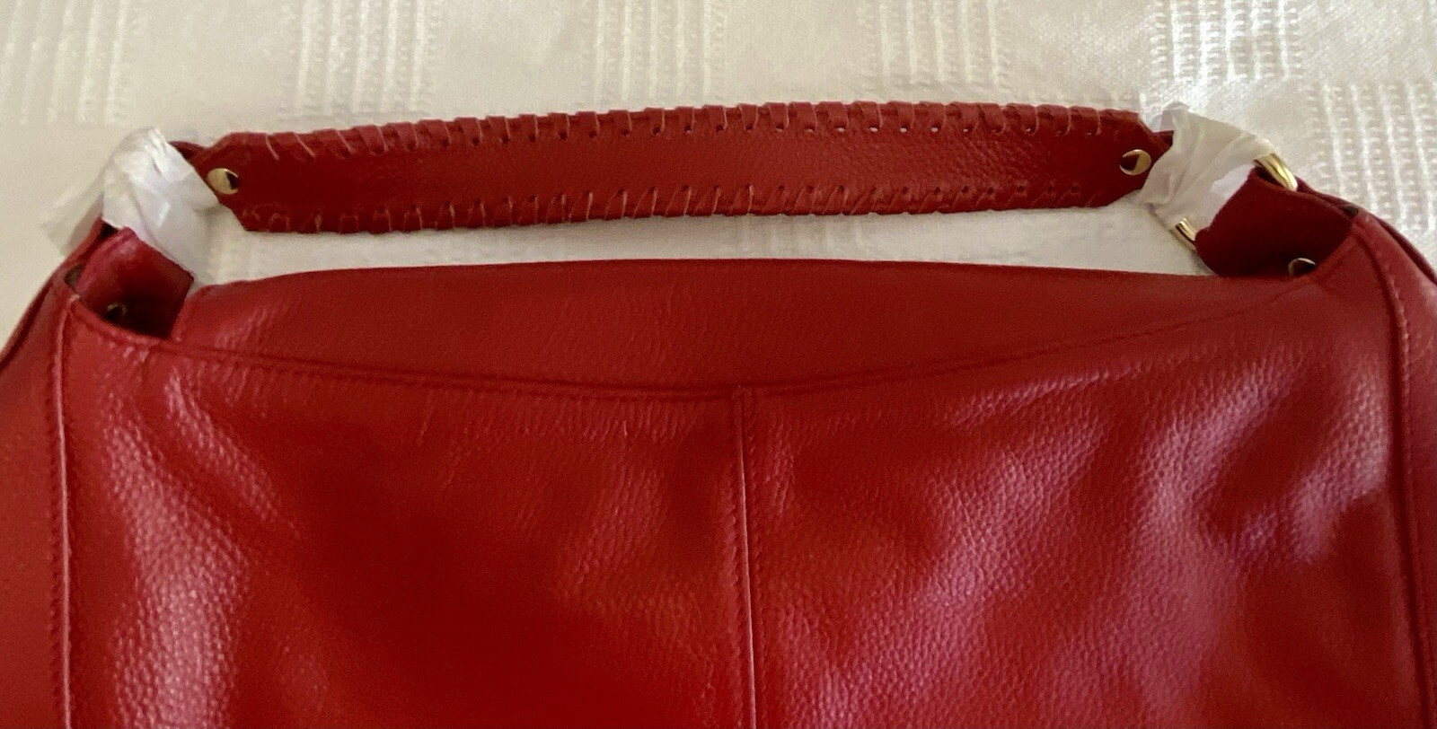 NWT Onna Ehrlich Red Pebbled Leather RACHEL SHOULDER BAG.