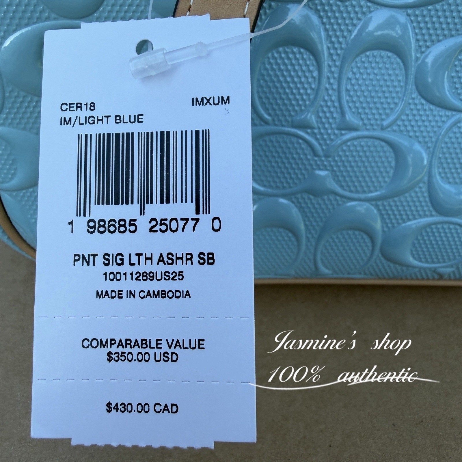 NWT Coach Asher Shoulder Bag In Signature Leather CER18 Gold/Light Blue