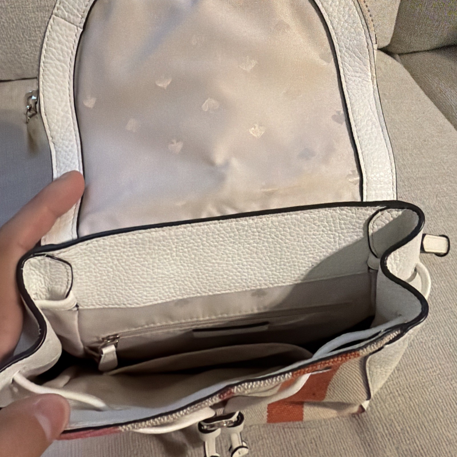 Kate Spade NY Medium Flap Backpack Leila Strap Canvas Multi