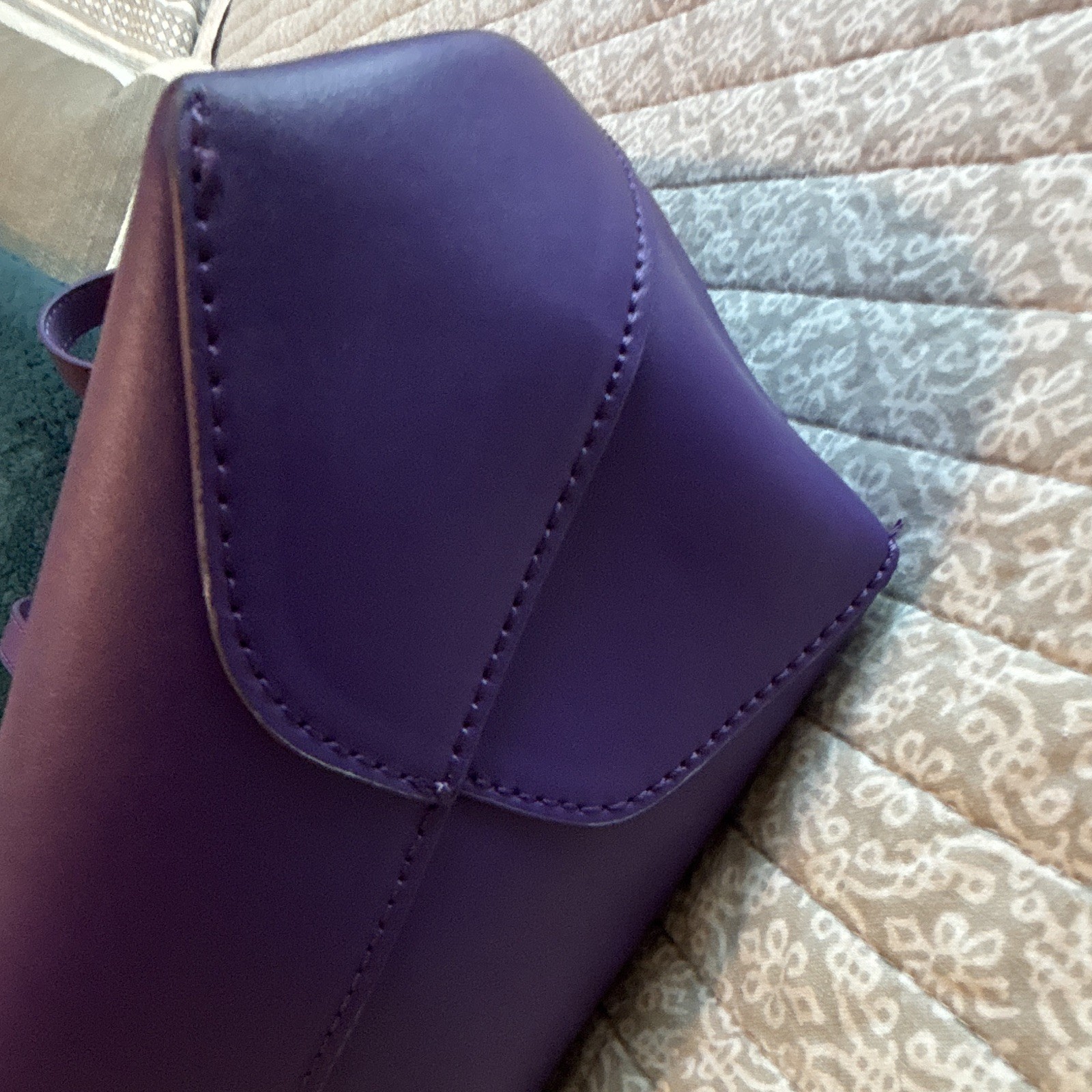 JOY & IMAN Purple Tote Bag Tassel Zip Lined Inner Pockets Coin Purse