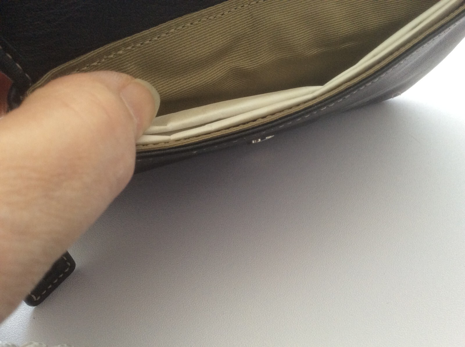 Coach Black Leather Wristlet with Buckle Snap
