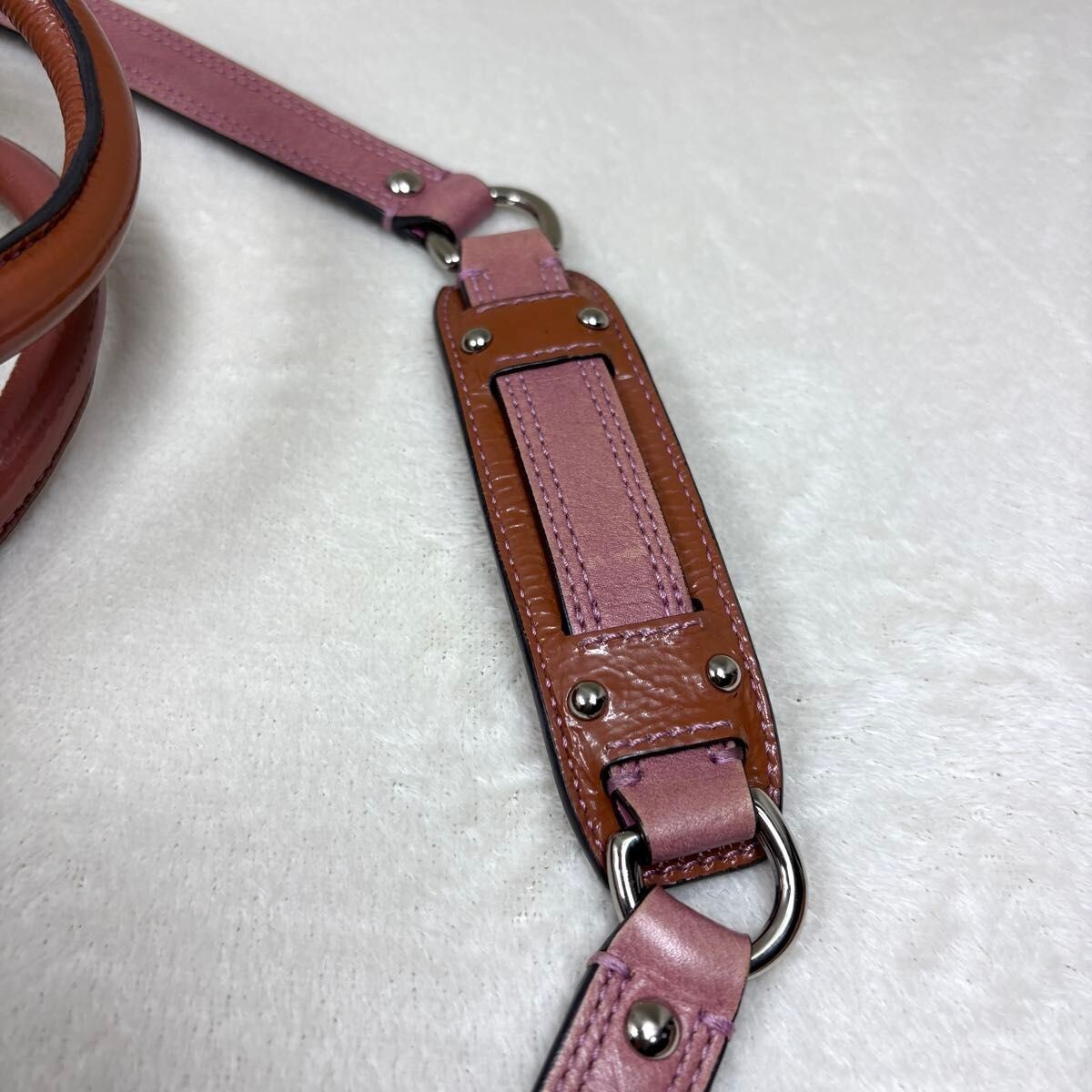 Coach Madison Signature 2Way Canvas Leather Shoulder Handbag Beige Pink 12947