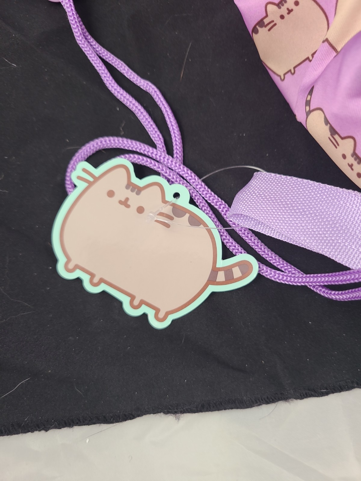 Pusheen Adjustable Nylon Drawstring Pouch with Flap Waterproof, New with Tags
