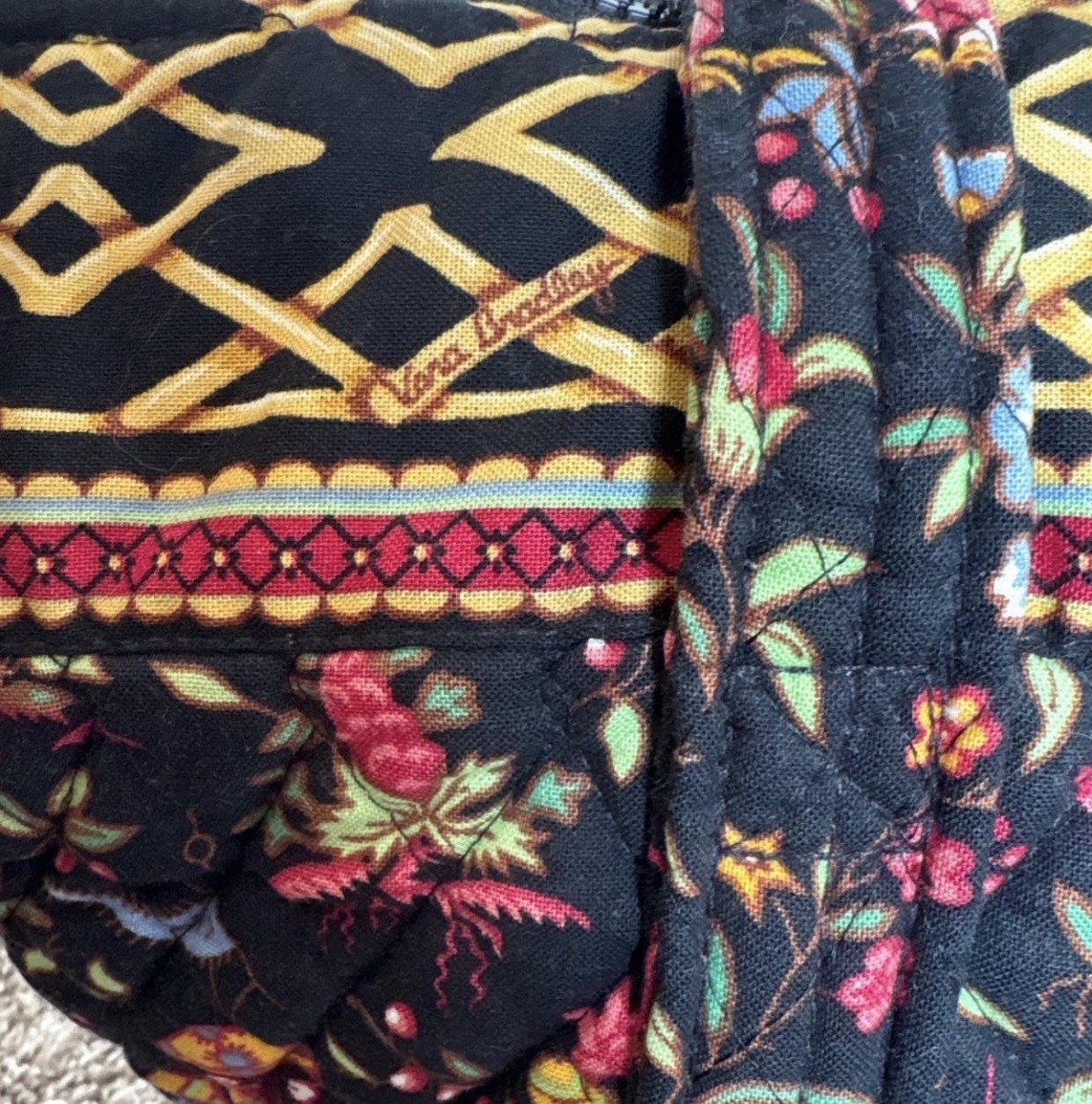 Vintage 1998 Vera Bradley Ming Pattern Retired Miller Bag with OG Charm