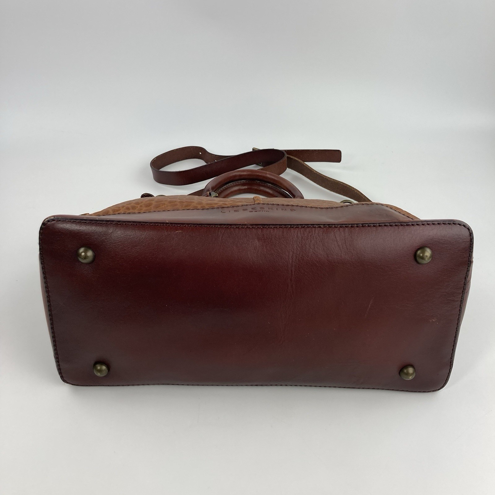 Liebeskind Berlin Jamina Satchel Bag Tan Brown Textured Bubble Leather Crossbody