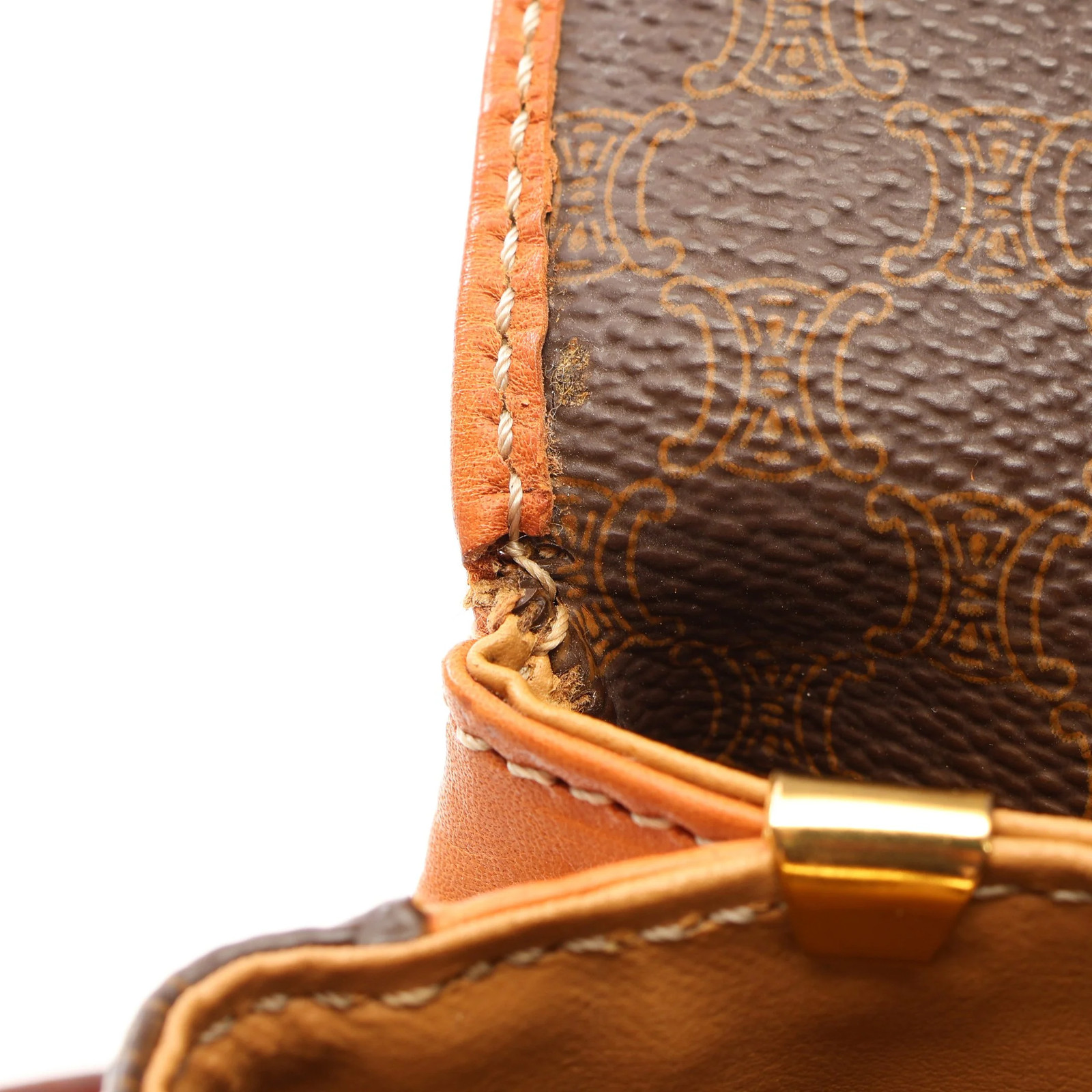 Celine Macadam Shoulder Bag Brown PVC #RCB13979