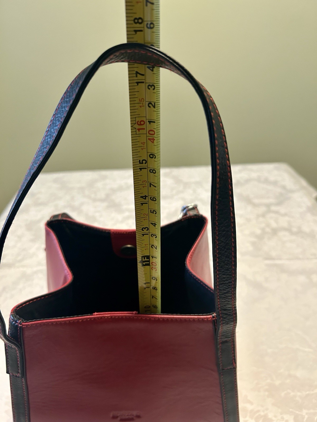 Handbag Italian Red Leather Purse Bucket Buttersoft: Very Emily In Paris NWT