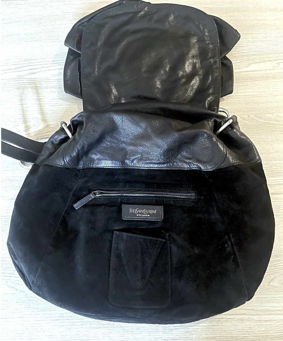 Vintage Yves Saint Laurent Rive Gauche Nadja Rose Petal Leather Shoulder Bag
