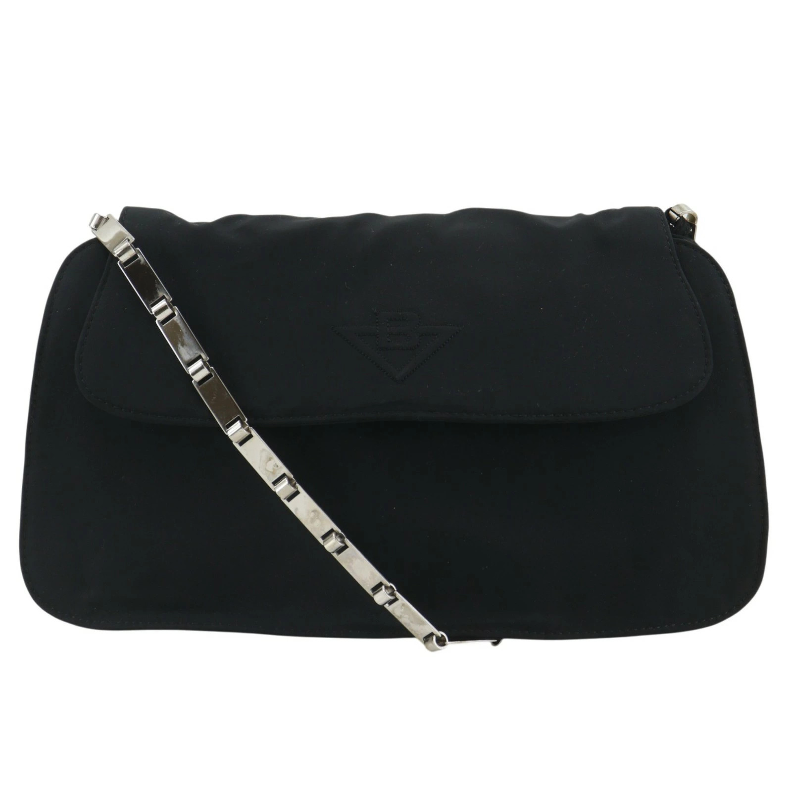 BOTTEGAVENETA Chain Shoulder Bag Nylon Black Women’s #NB274