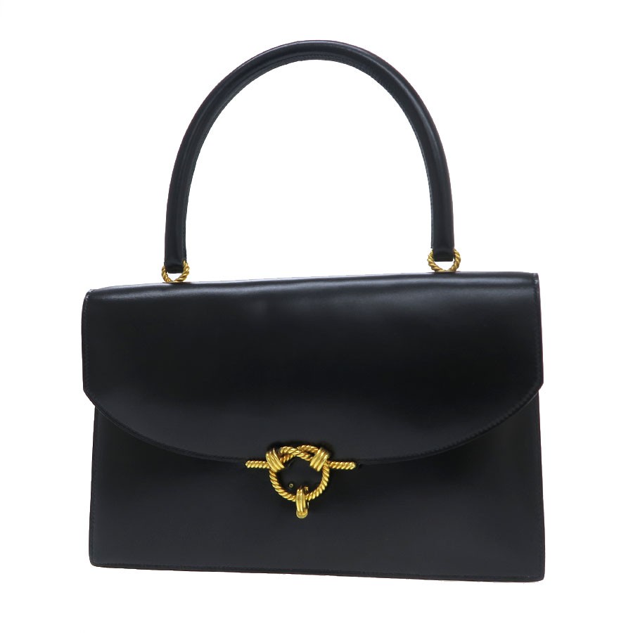 Hermes Vasco Box Calf Black Shoulder Bag Gold Hardware #SAB14848