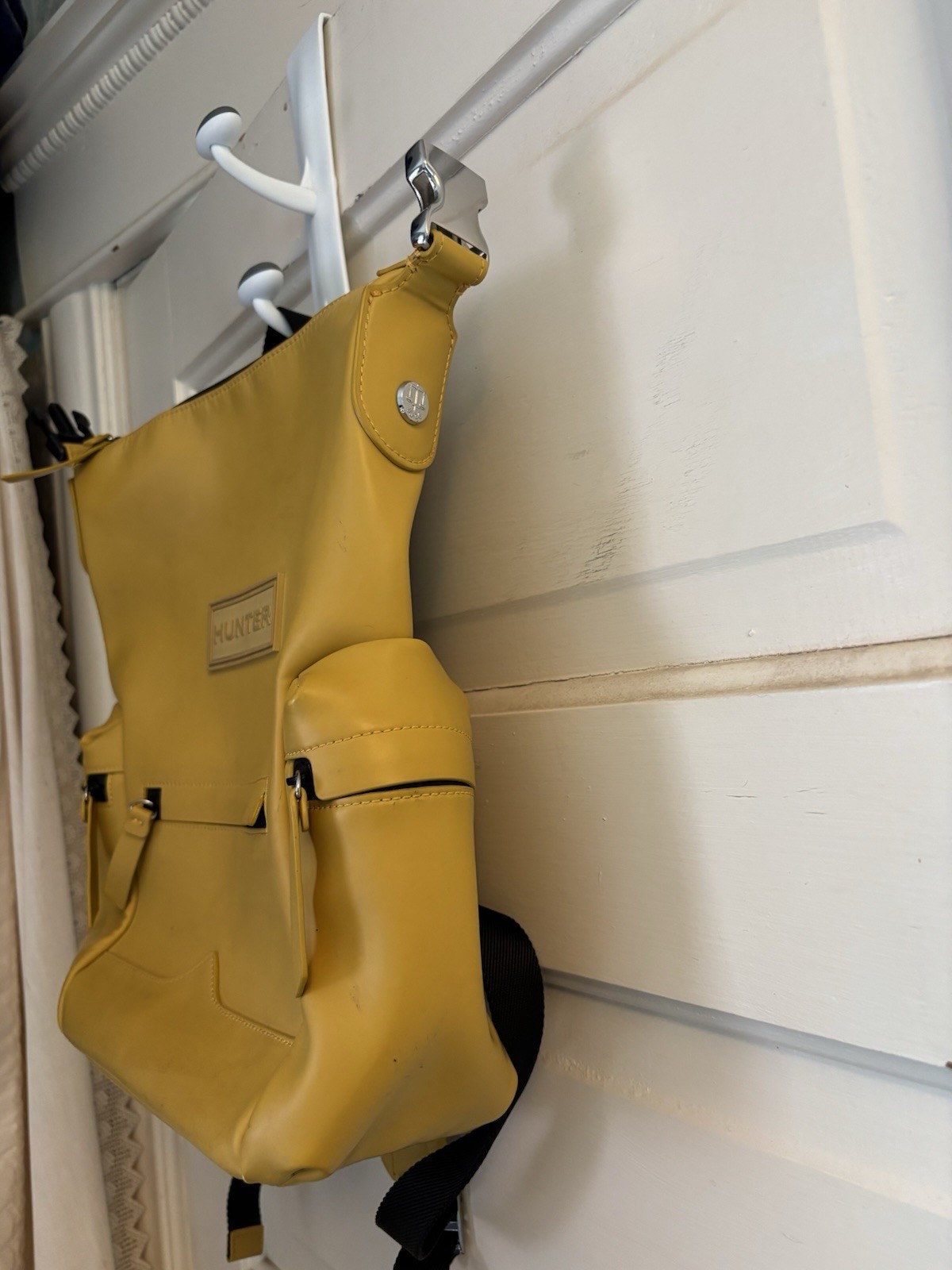 Hunter Top Clip Waterproof Backpack Yellow Rubber Rain Travel Bag Multi Pocket