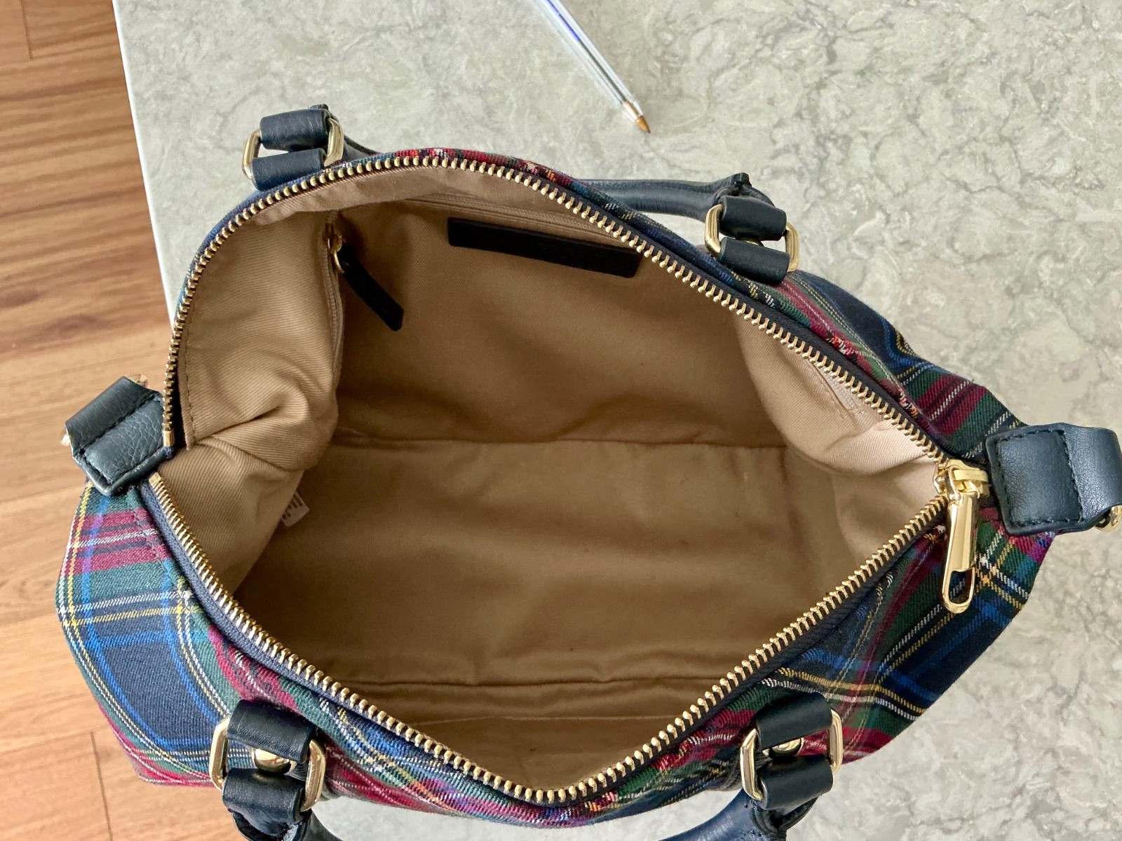 Talbots Multicolor Plaid Satchel Handbag
