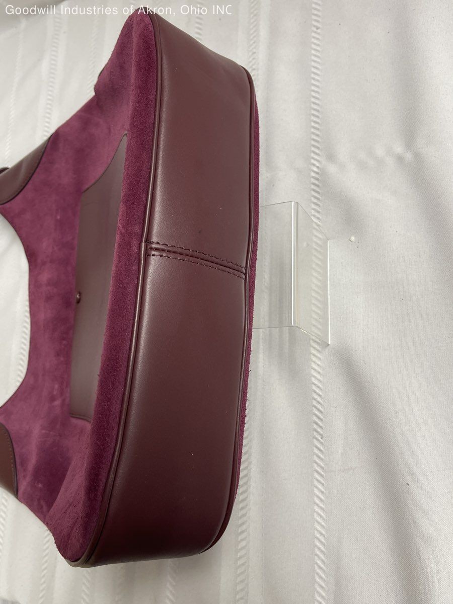 Kate Spade New York Burgundy Purple Suede Leather Hobo Bag Gold Hardware COA