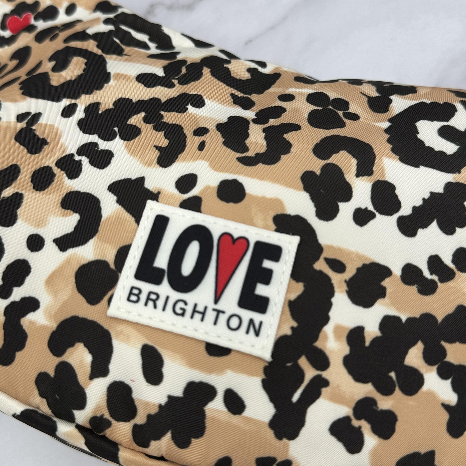 Brighton Spotted Love Swing Bag Womens Medium Brown Leopard Print Crossbody