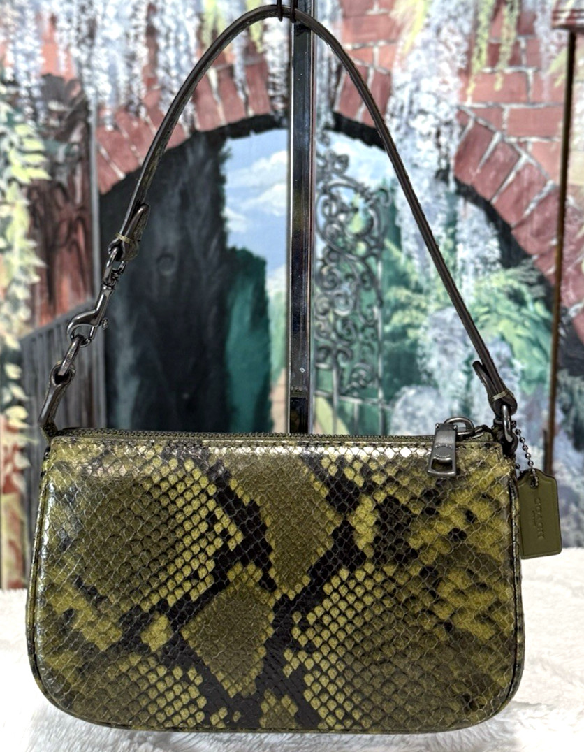 NWT Coach Nolita 19 Shoulder Bag Wristlet Snake Print CCF62 OLIVE MULTI Leather
