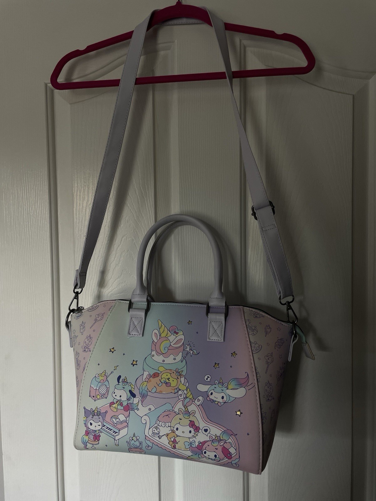 Loungefly Sanrio Hello Kitty Friends Unicorn Satchel Crossbody Bag Pastel Rare