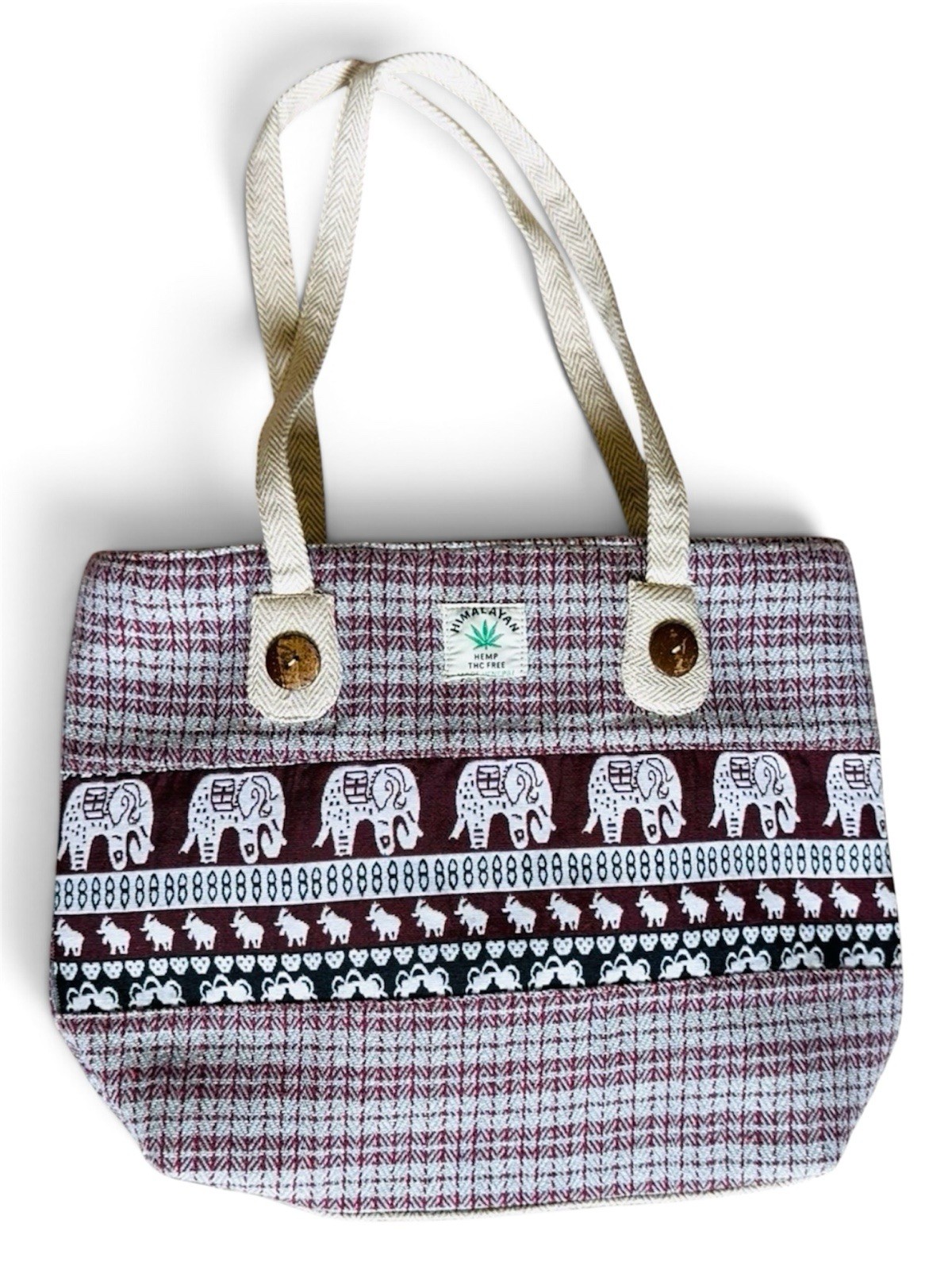 Handmade hemp-cotton blend tote