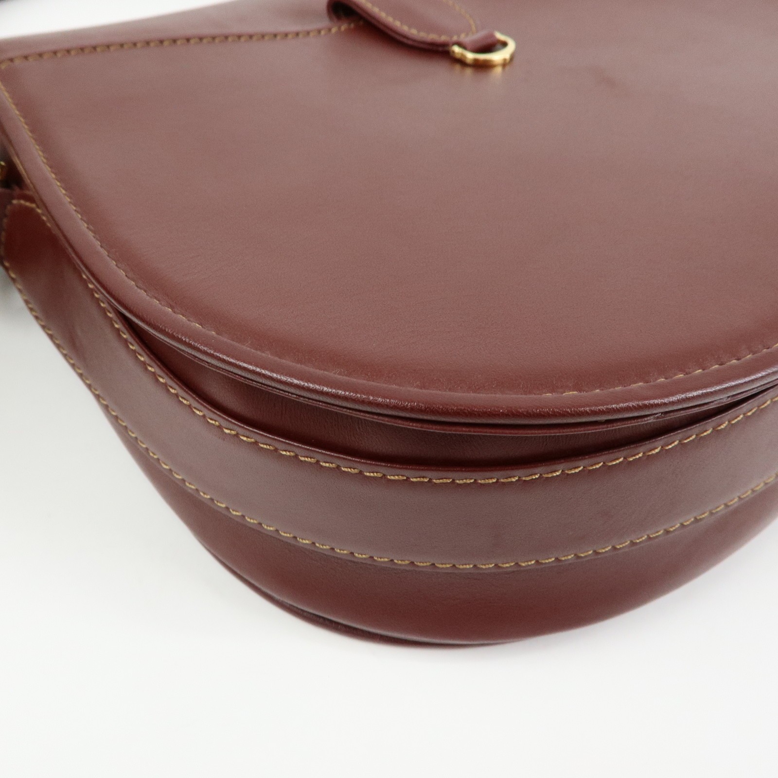 Cartier Must de Cartier Leather Shoulder Bag Crossbody Bag Bordeaux Used F/S