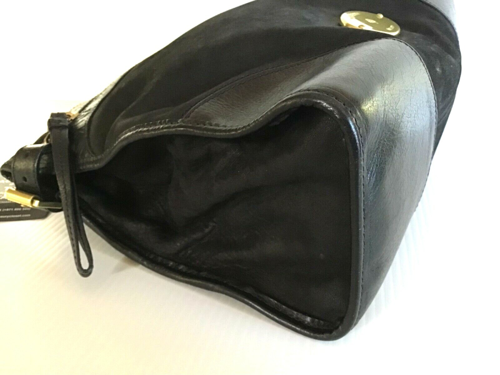 MULBERRY Black Nubuck & Leather Taylor Convertible Satchel Shoulder Bag