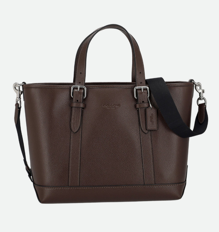 Coach Warner Tote Bag Maple Brown Leather (SVMPL), Style CW213, Unisex