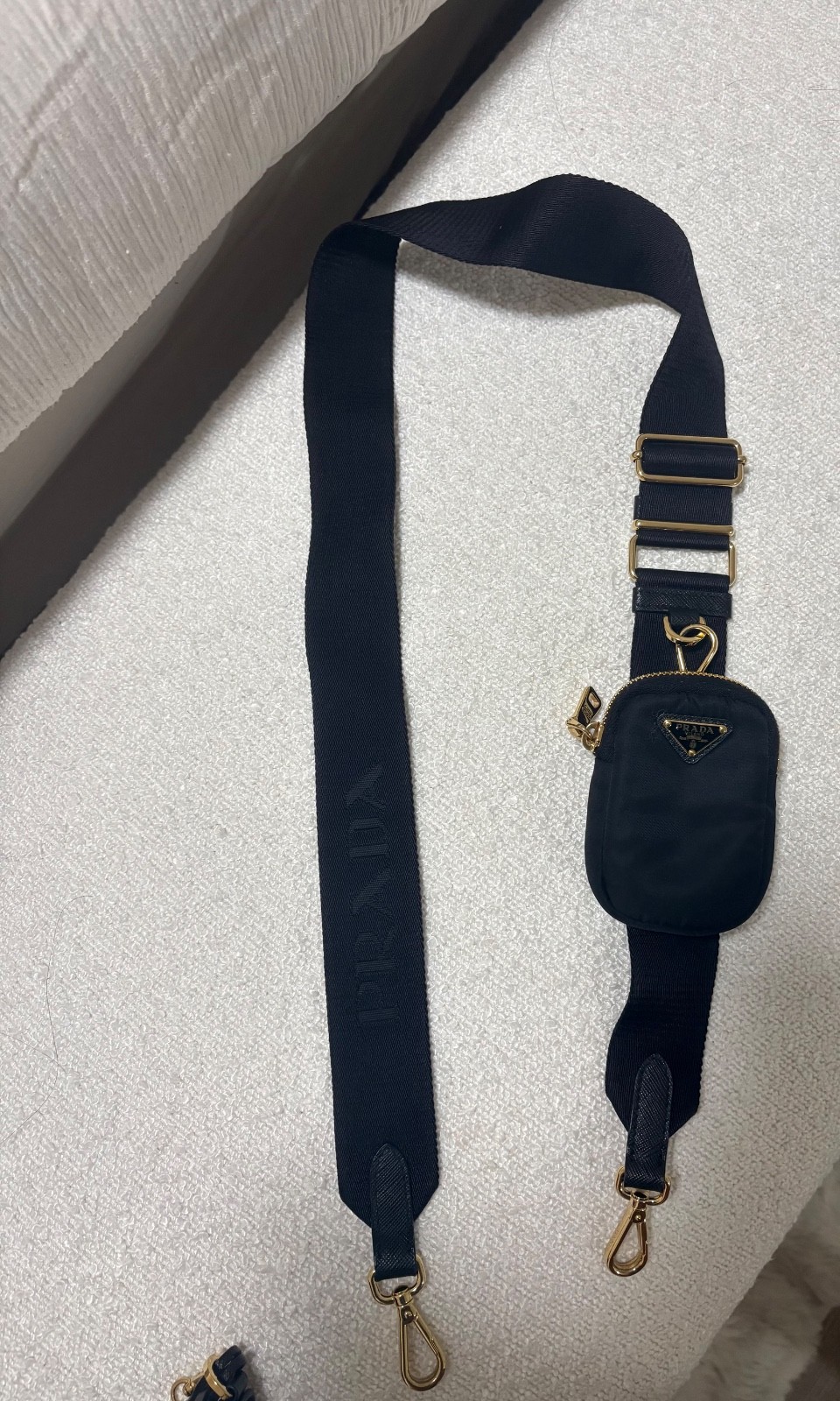 PRADA Re-Edition 2005 Crossbody Small Black Nylon with Gold Hardware