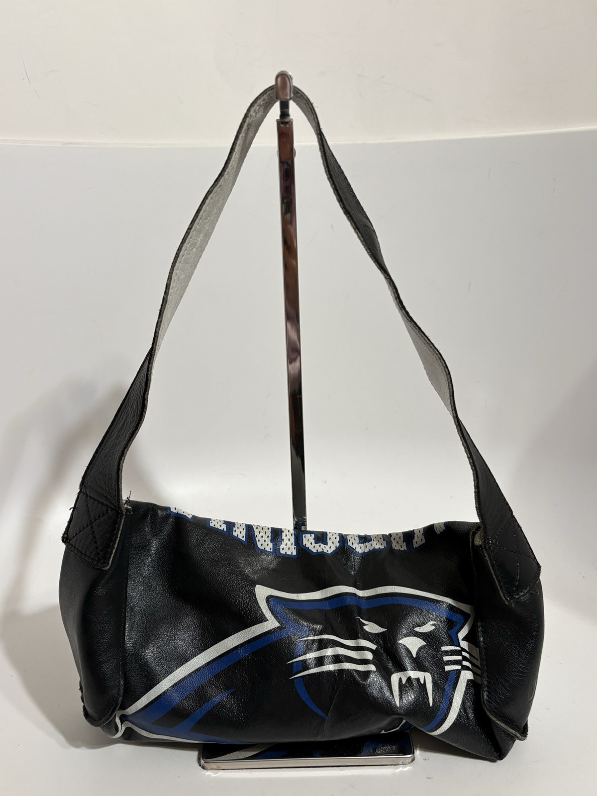 Vtg Dolce & Gabbana D&G Black Leather Team Print Bag