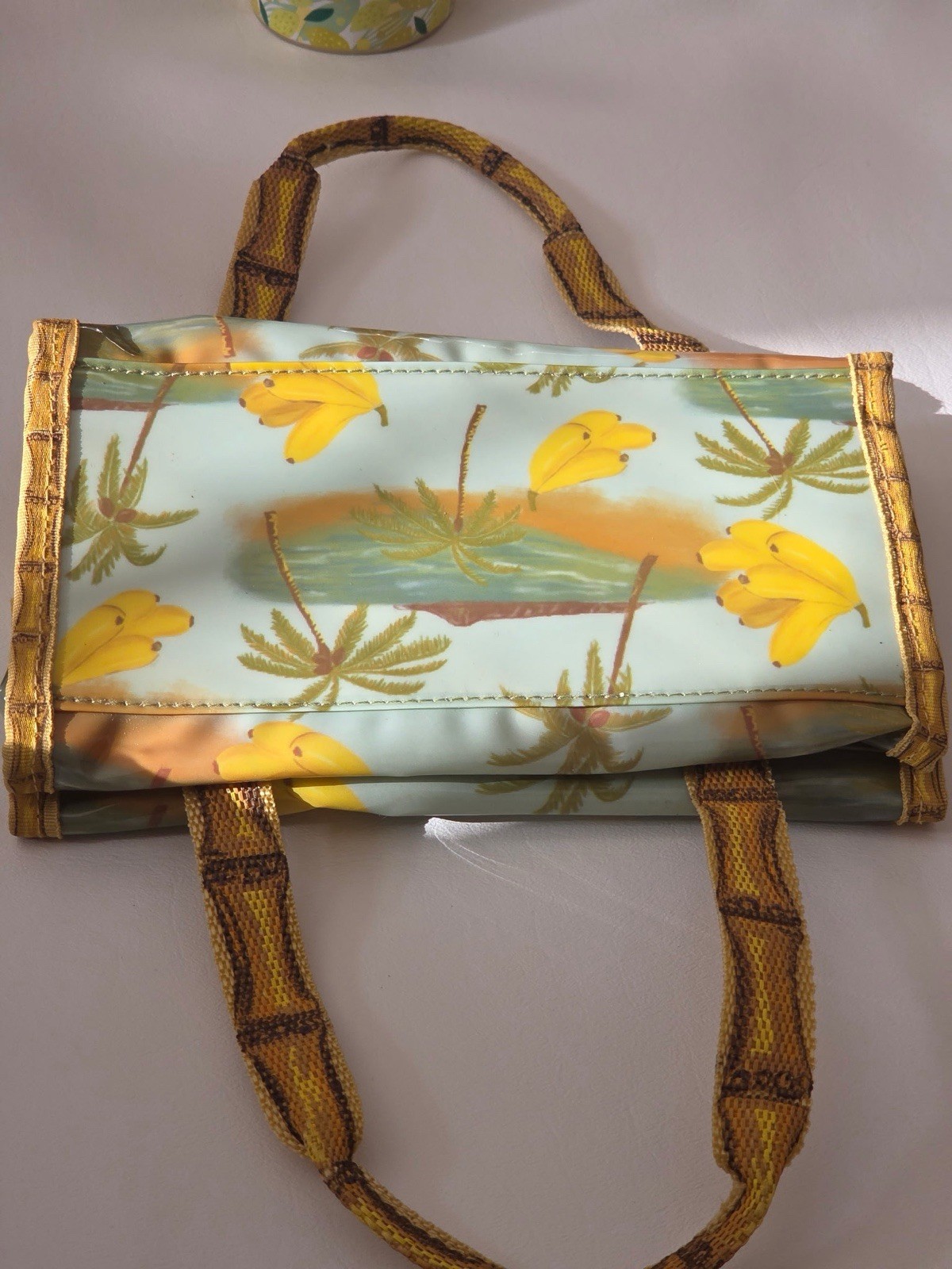 Banana Island Bag Lunch Snack Tote Cosmetic Bag Avon Beach Carrier Palm Tree 8