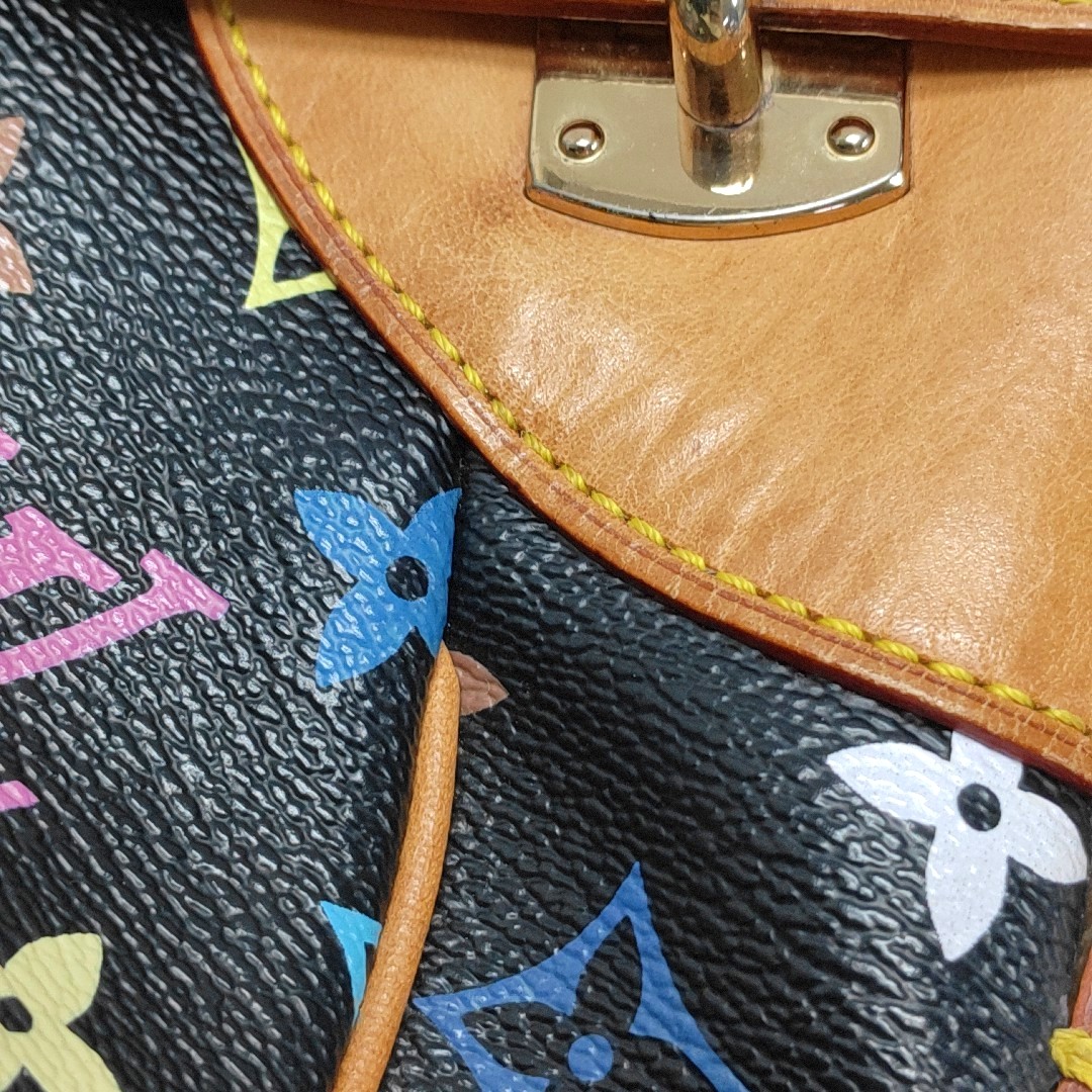 Louis Vuitton Greta Hobo Shoulder Bag Black Multicolor Monogram Canvas M40196