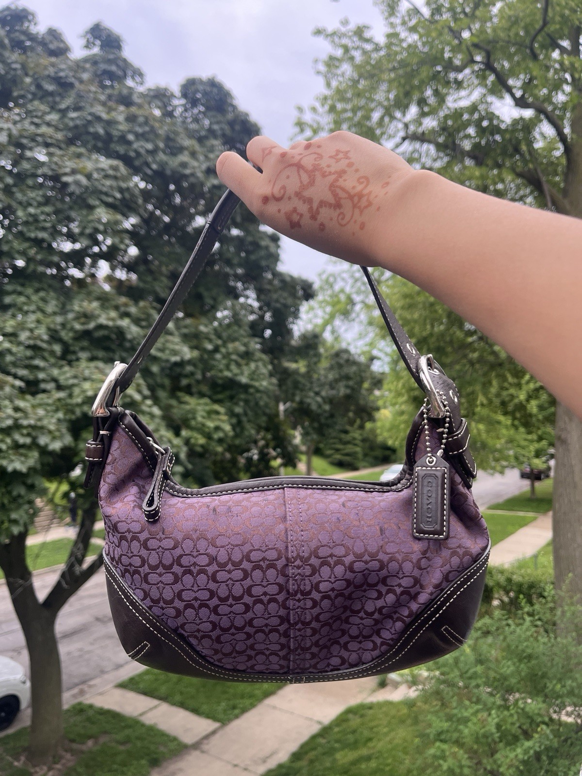 Vintage Y2K Coach Purple Mini Signature Soho Hobo Shoulder Bag – MINT CONDITON!